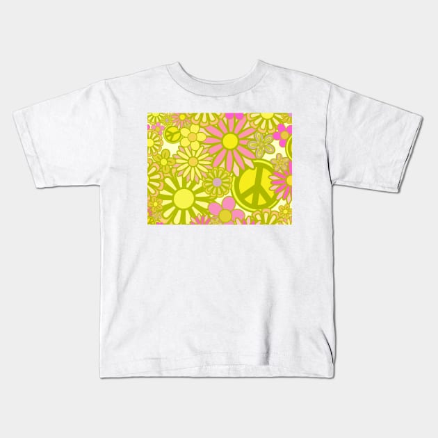 Yellow flower power Kids T-Shirt by RobotUnicorn333